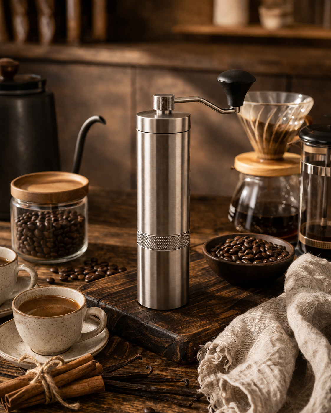 GrindCraft™ Premium Stainless Steel Manual Coffee Grinder