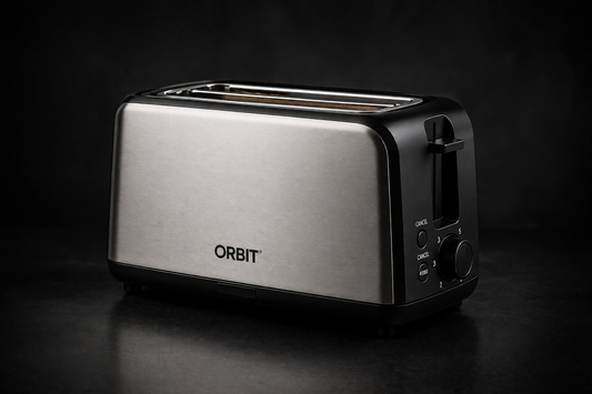Orbit 1200W Stainless Steel Pop-Up Bread Toaster | Adjustable Browning Control